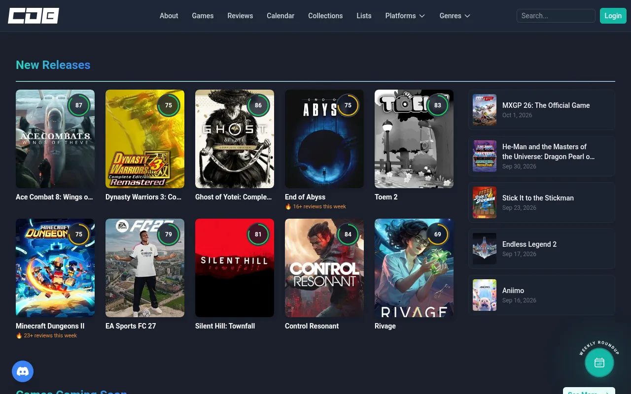 Screenshot of criticdb.com