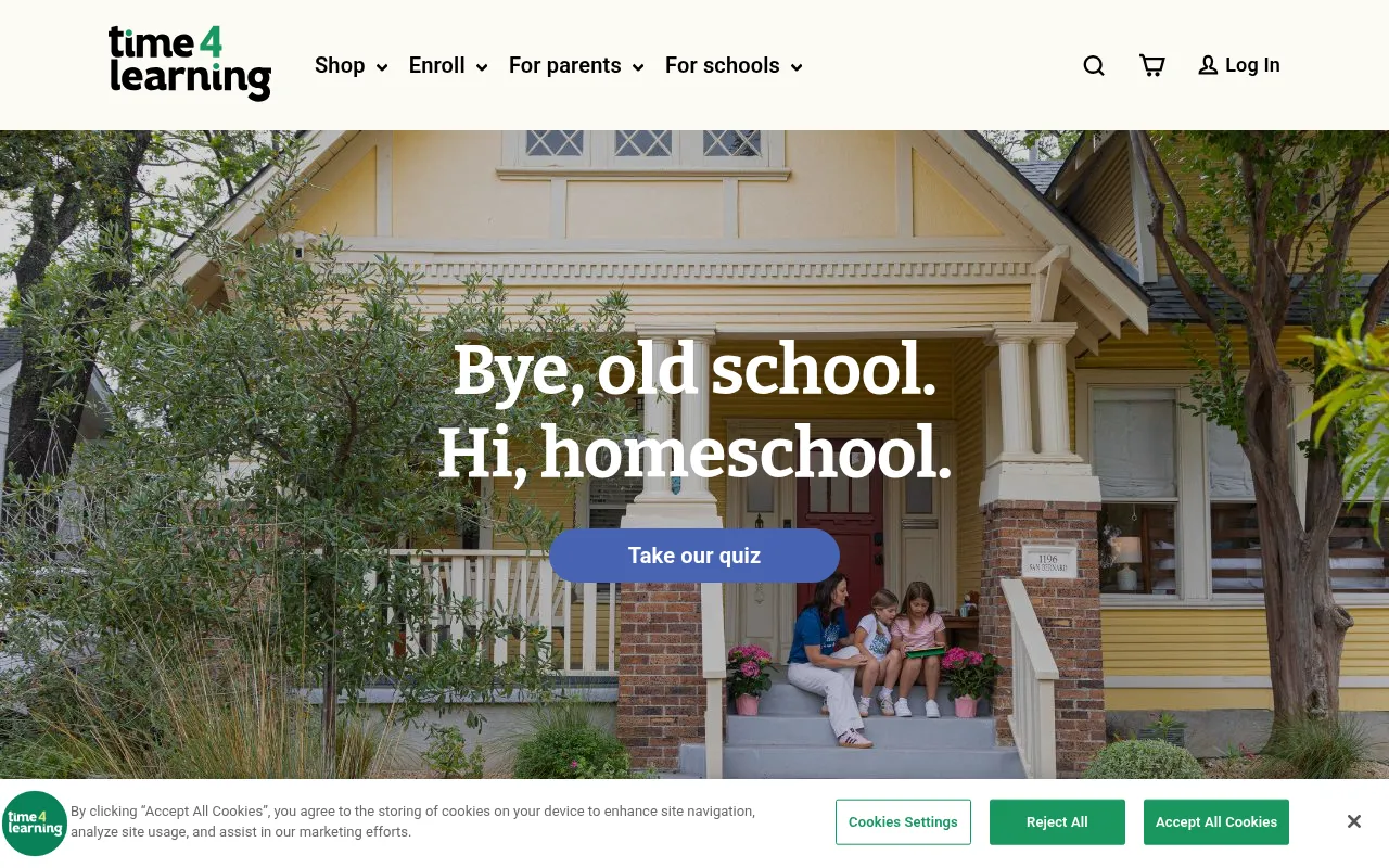 Screenshot of time4learning.com