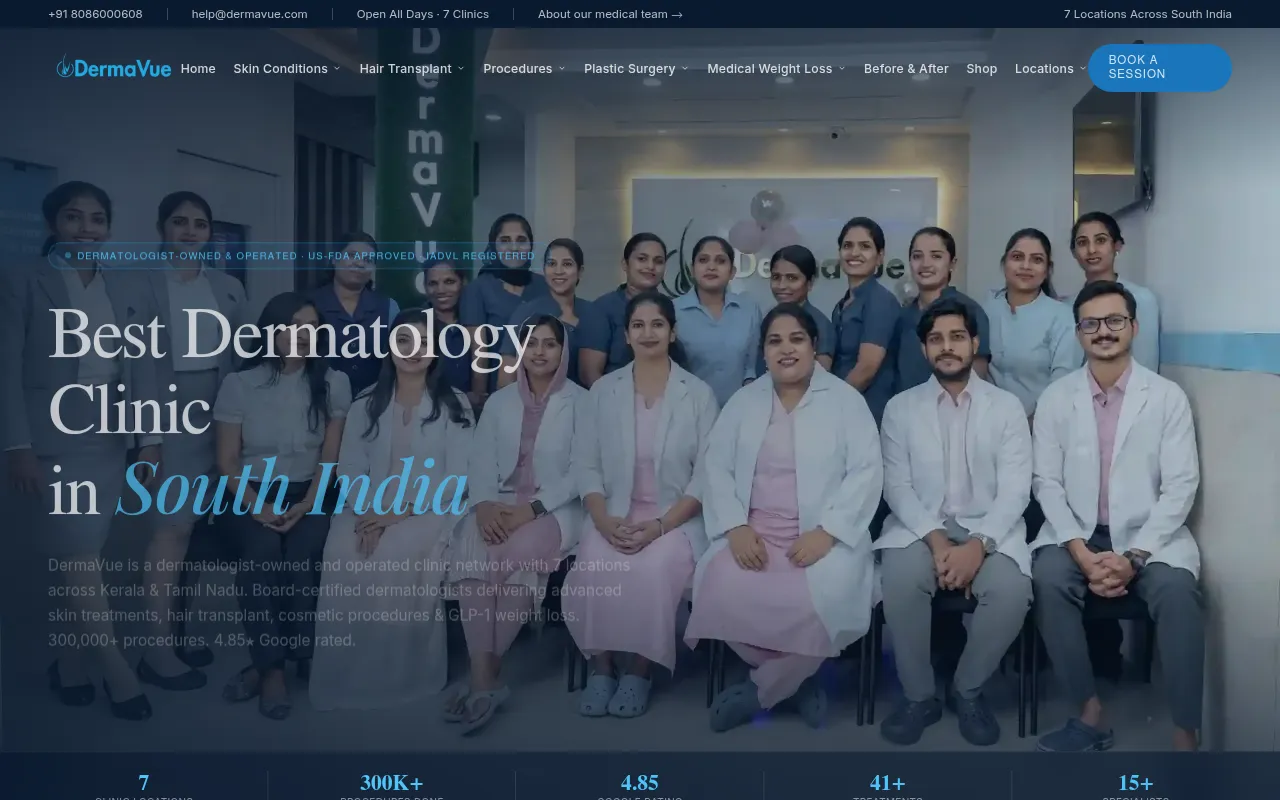 Screenshot of dermavue.com