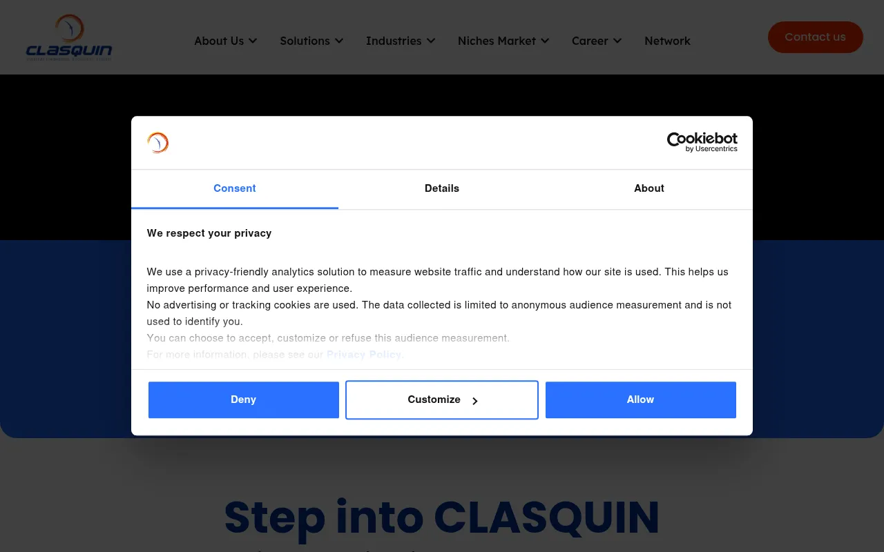 Screenshot of clasquin.com