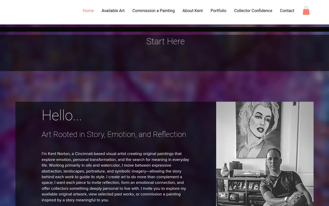 Screenshot of artbykentnorton.com