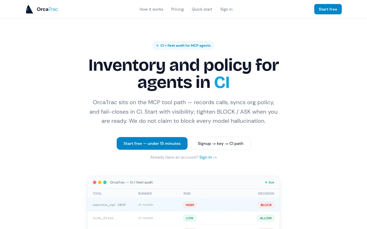 Screenshot of orcatrac.com