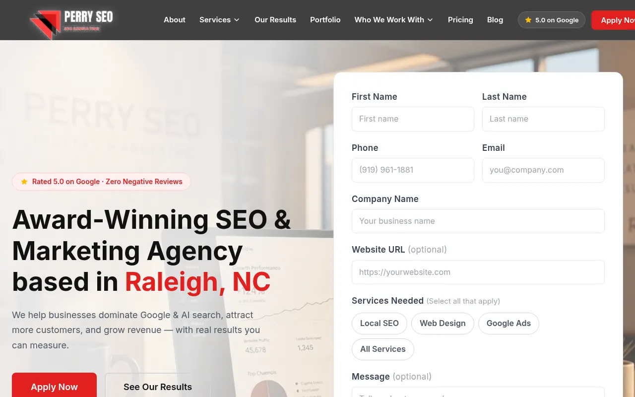 Screenshot of perryseo.com
