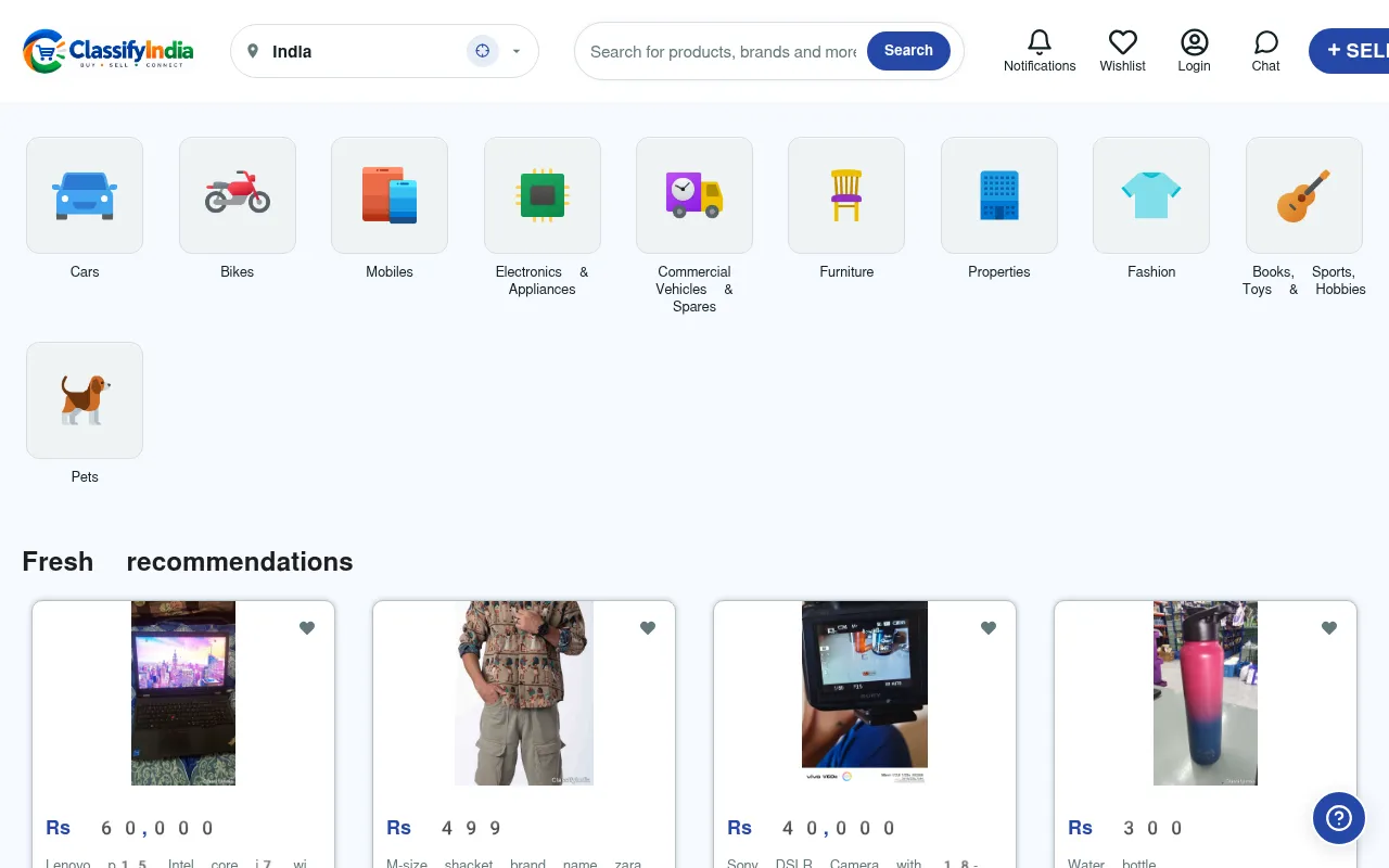 Screenshot of classifyindia.com