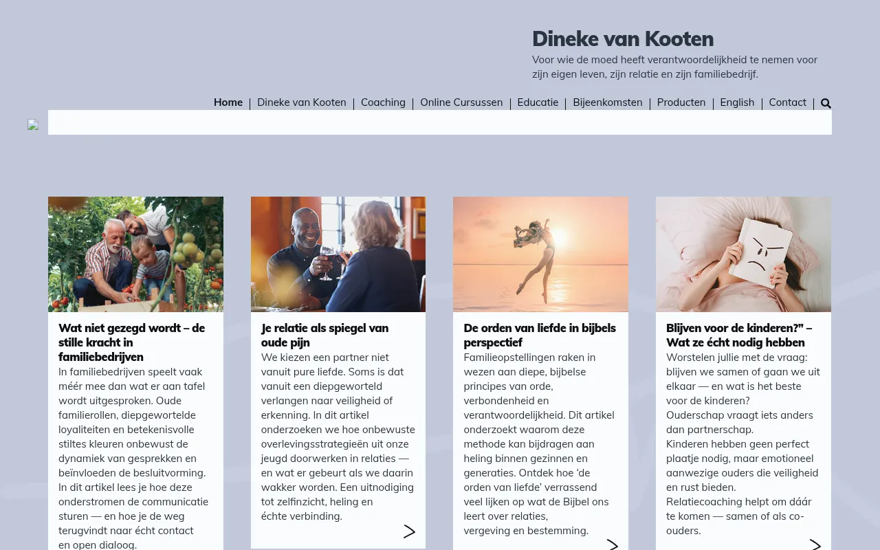 Screenshot of dinekevankooten.nl