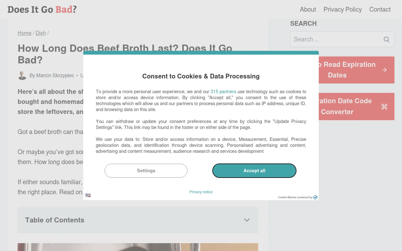 Screenshot of doesitgobad.com
