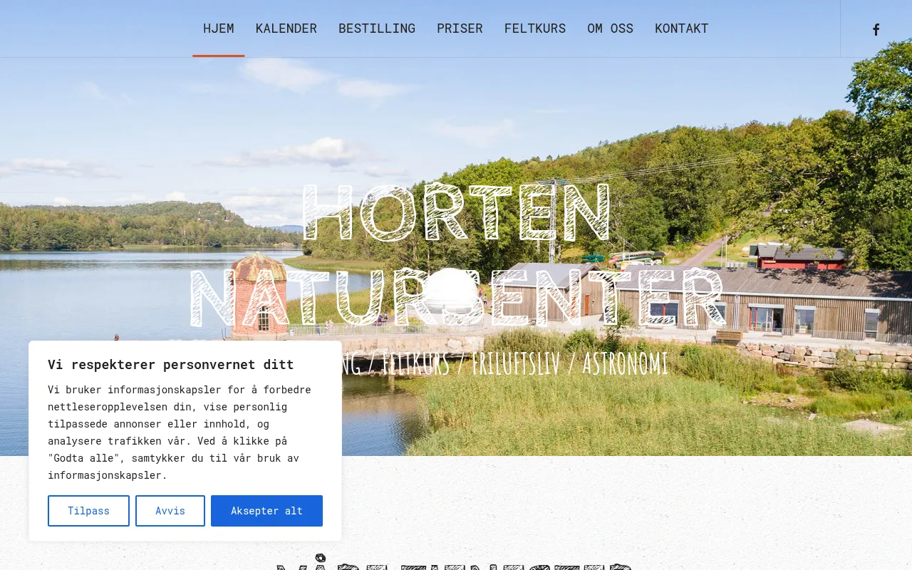 Screenshot of natursenter.no
