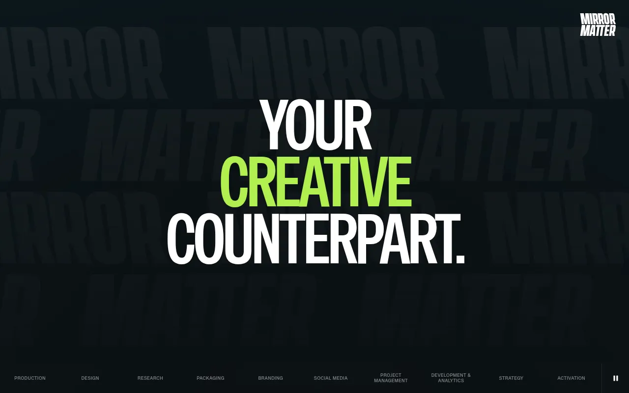 Screenshot of mirrormatter.framer.website
