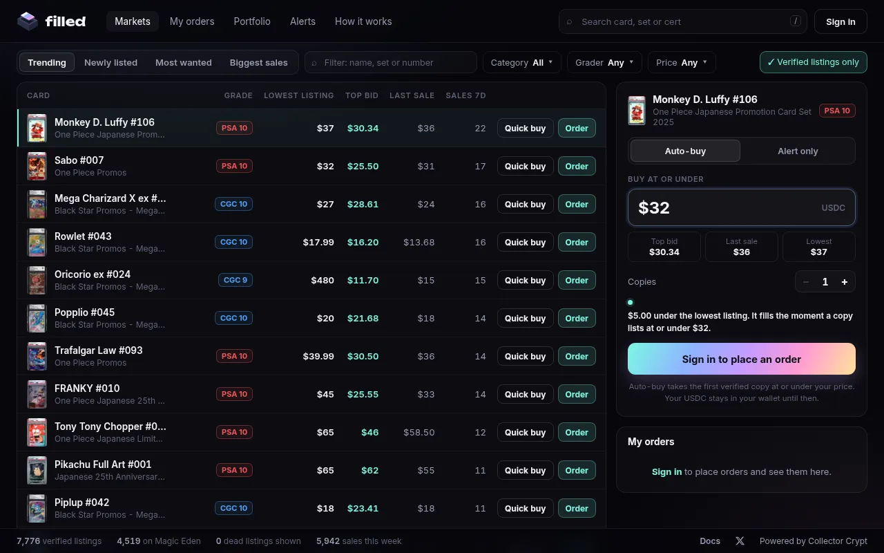 Screenshot of filled.cards