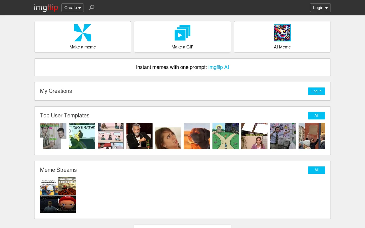 Screenshot of imgflip.com