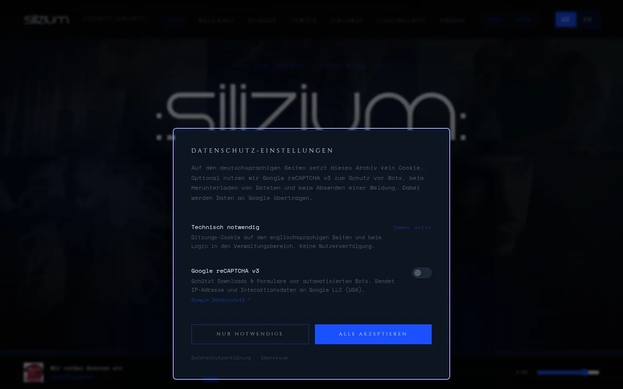 Screenshot of silizium-music.de