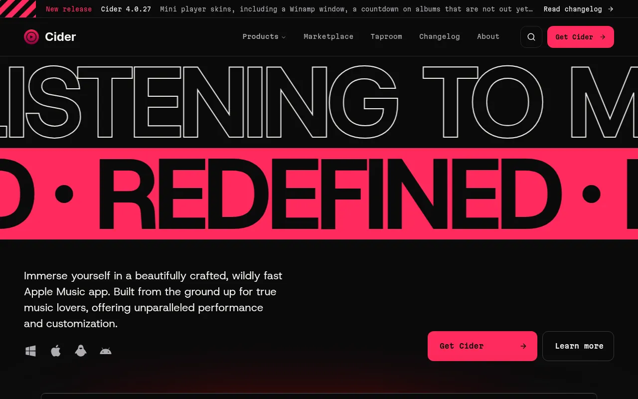 Screenshot of cider.sh