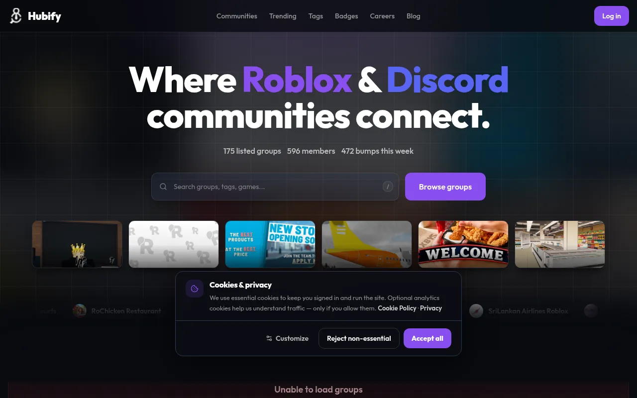 Screenshot of hubifyrblx.com