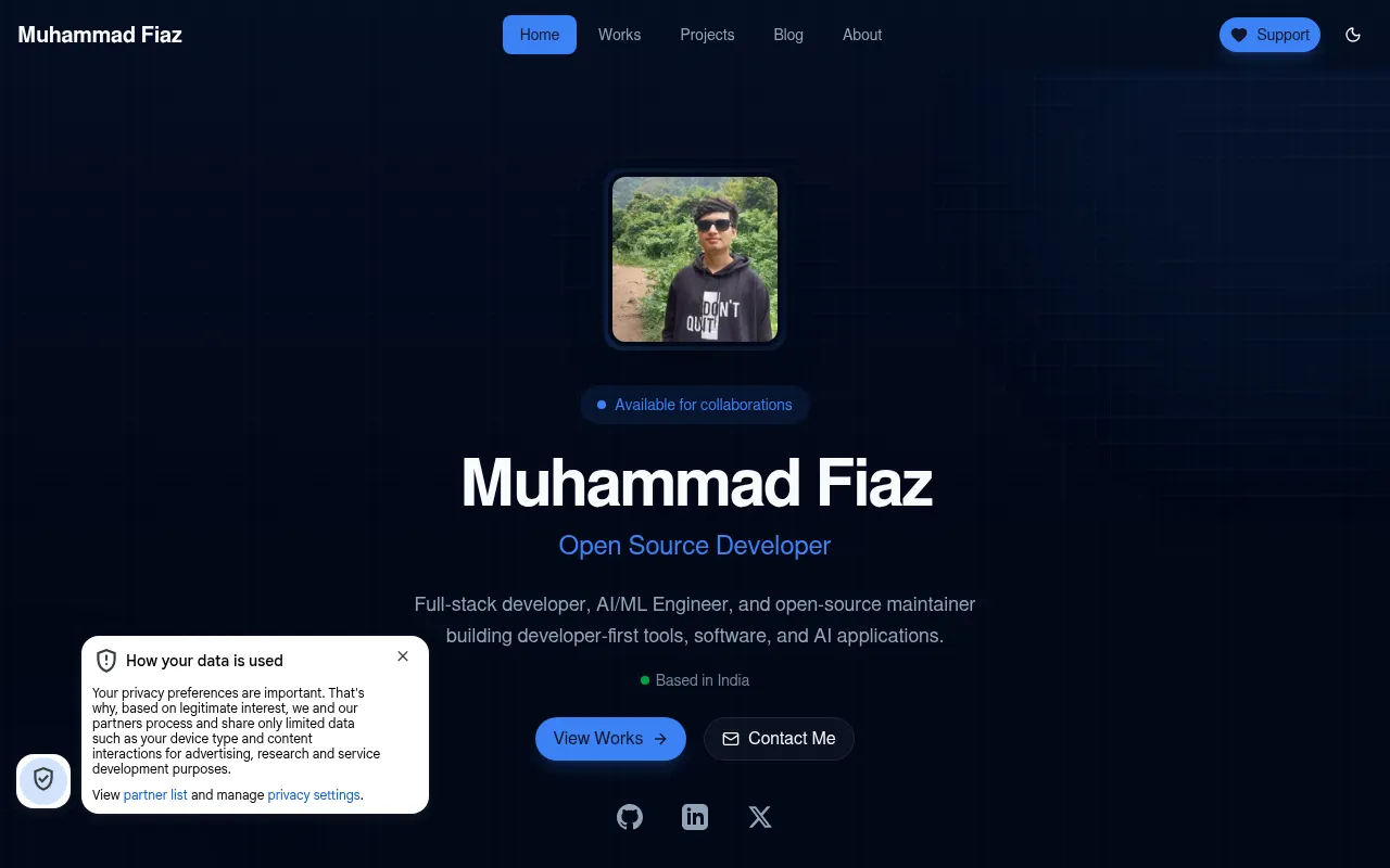 Screenshot of muhammad-fiaz.github.io