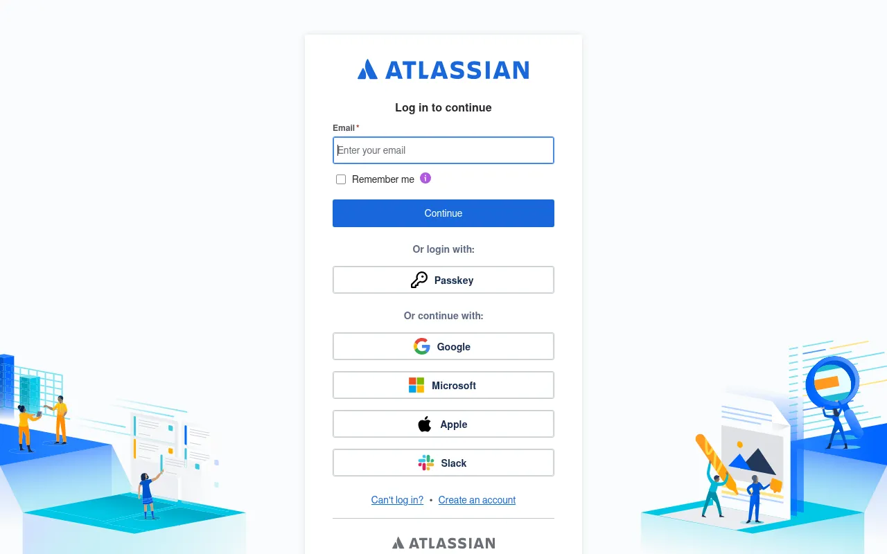 Screenshot of id.atlassian.com