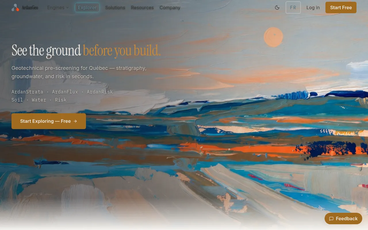 Screenshot of ardangeo.com