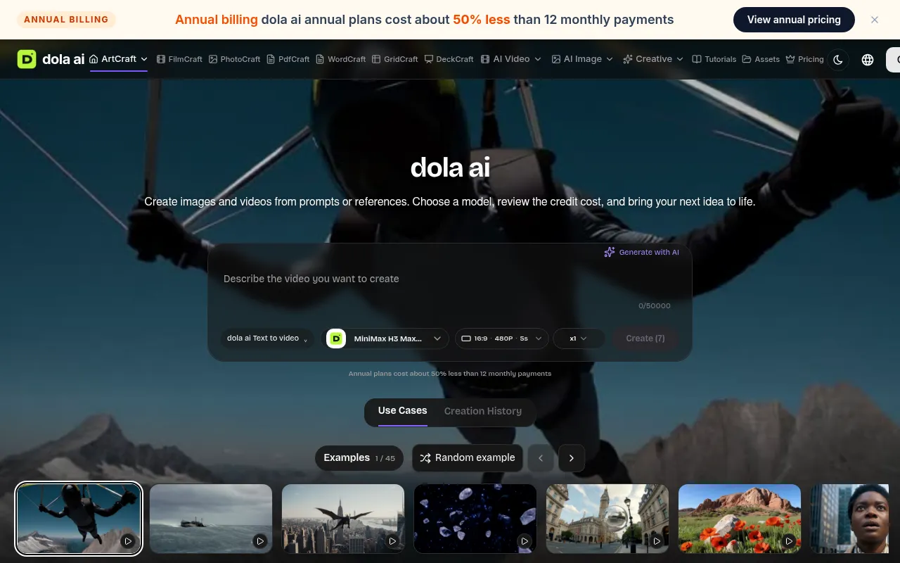 Screenshot of dola-ai.com