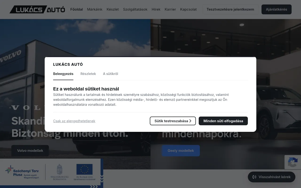 Screenshot of lukacsauto.hu