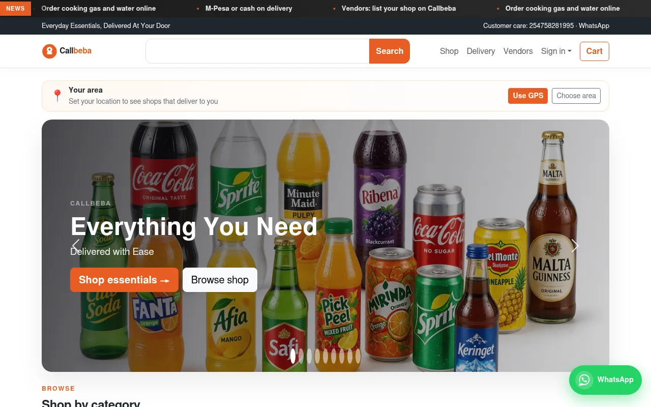 Screenshot of callbeba.co.ke