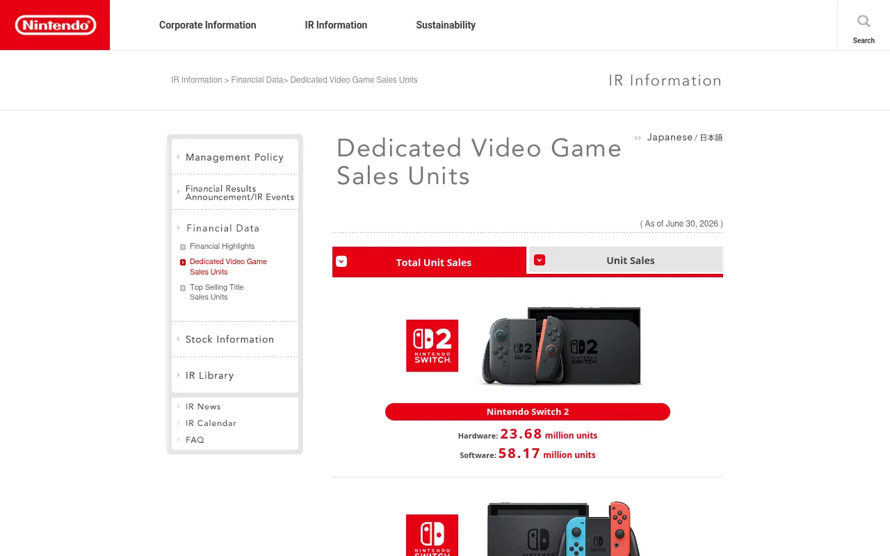 Screenshot of nintendo.co.jp