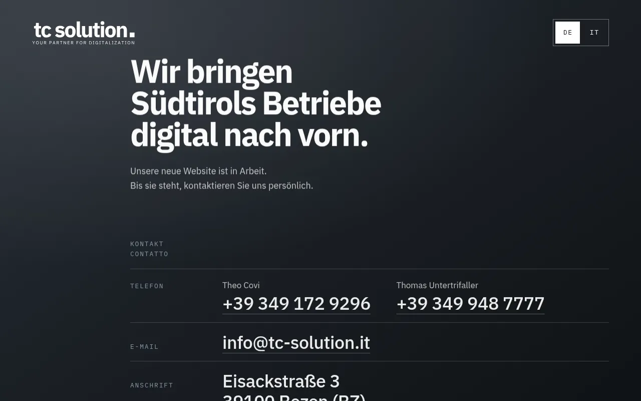 Screenshot of tc-solution.it