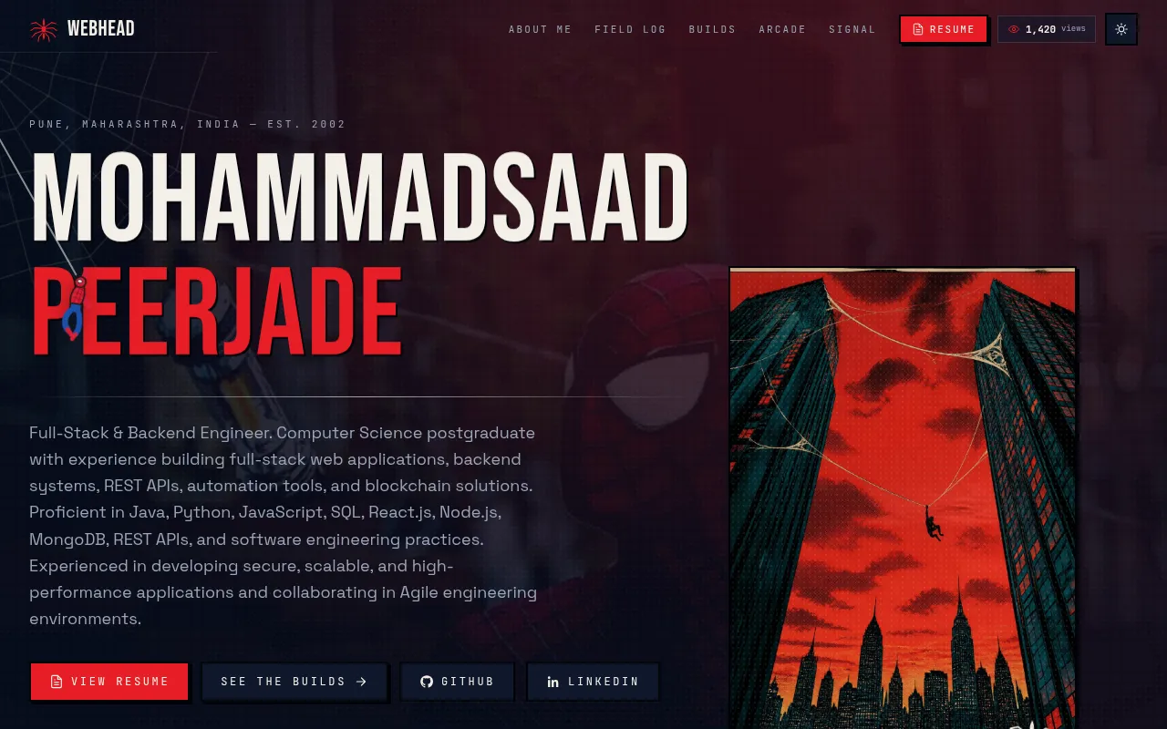 Screenshot of saad-peerzade.vercel.app