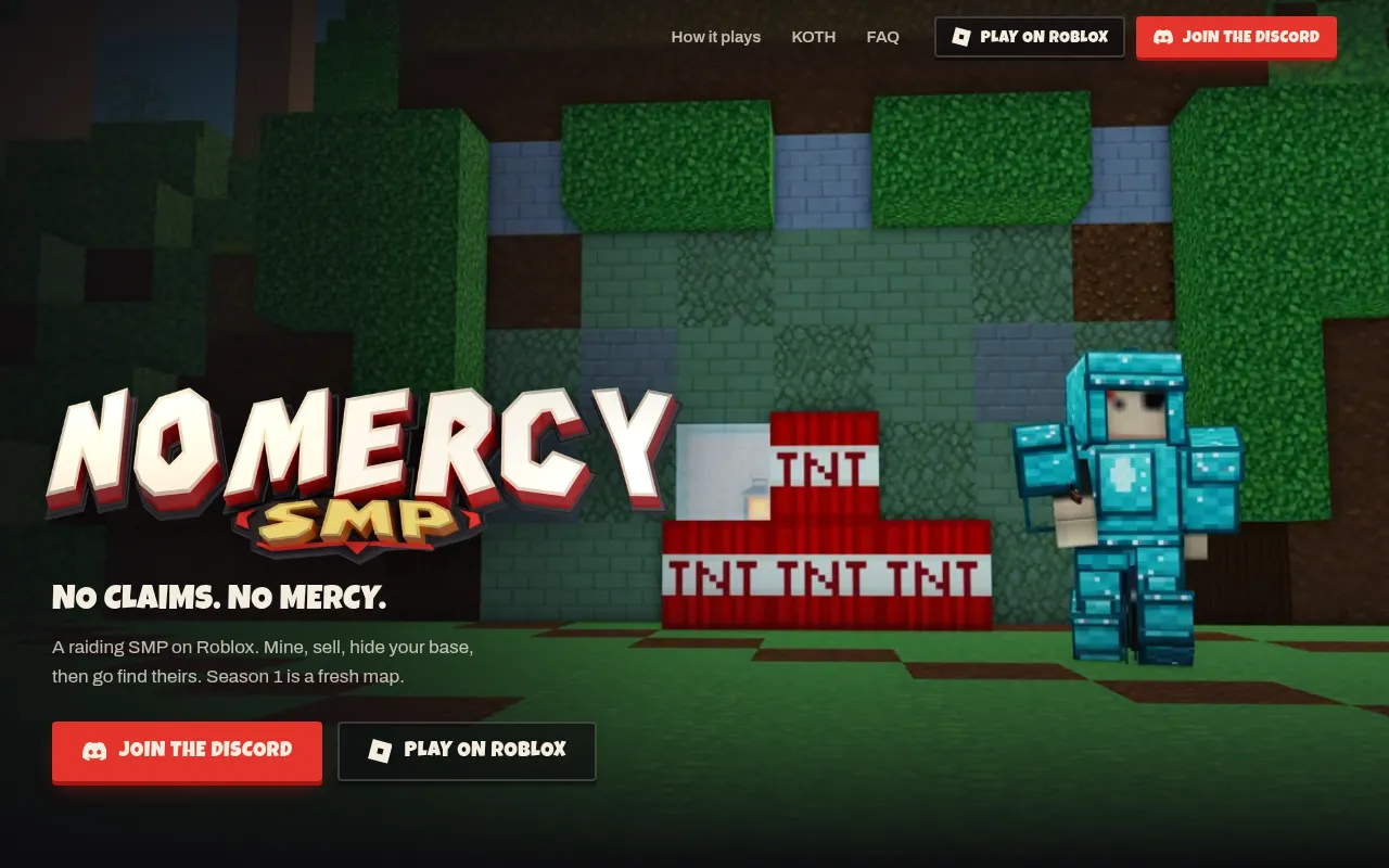 Screenshot of nomercysmp.org