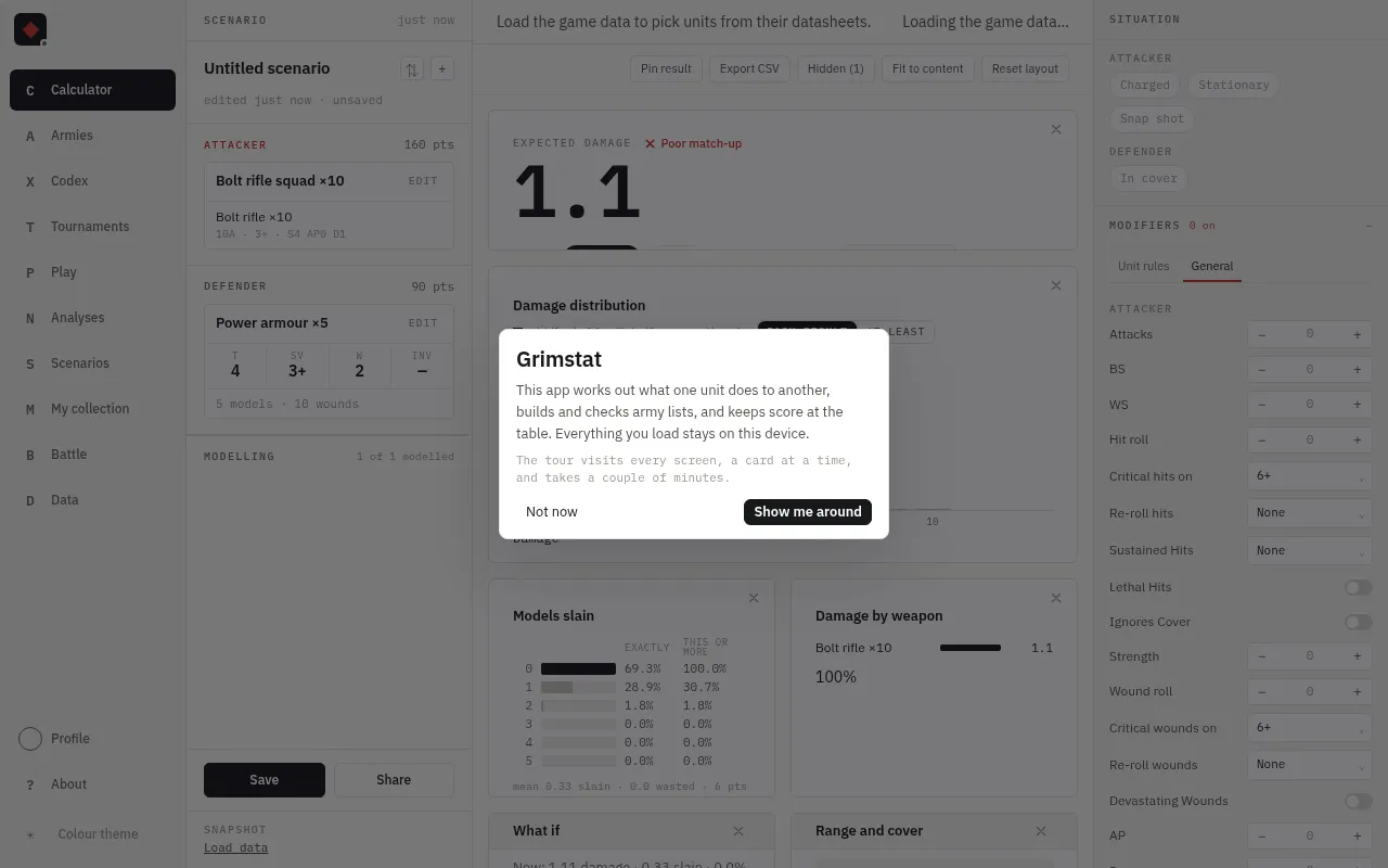 Screenshot of grimstat.com