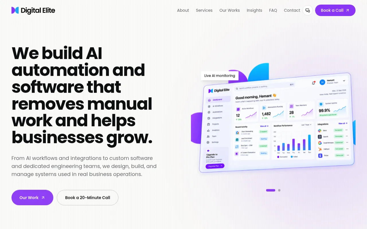 Screenshot of digitalelitellp.com