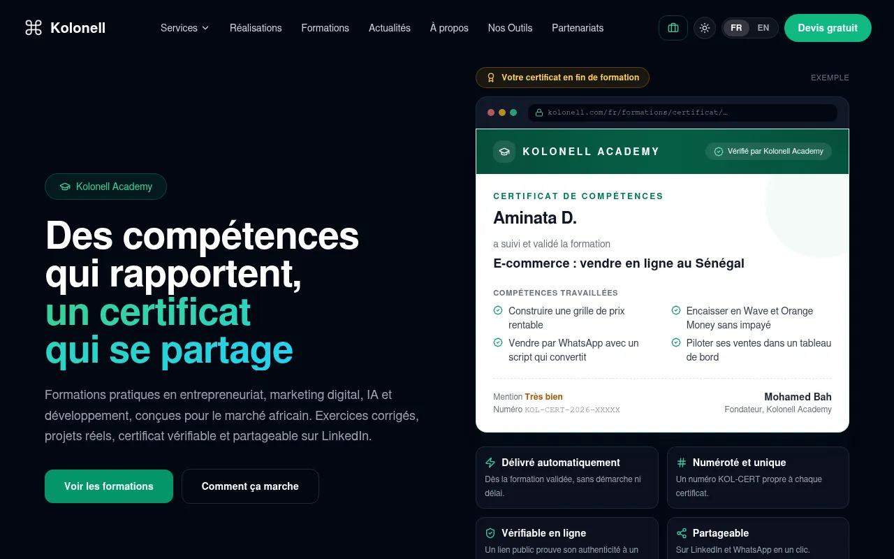 Screenshot of kolonell.com