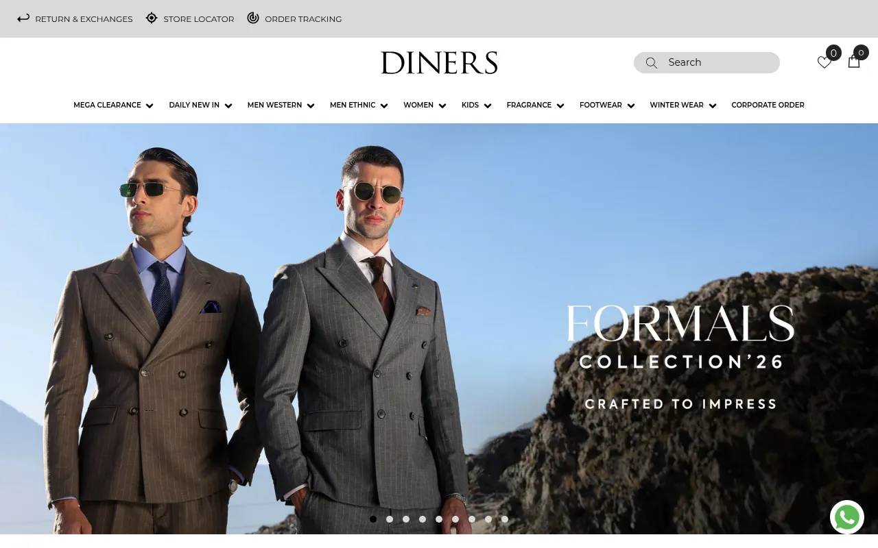 Screenshot of diners.com.pk