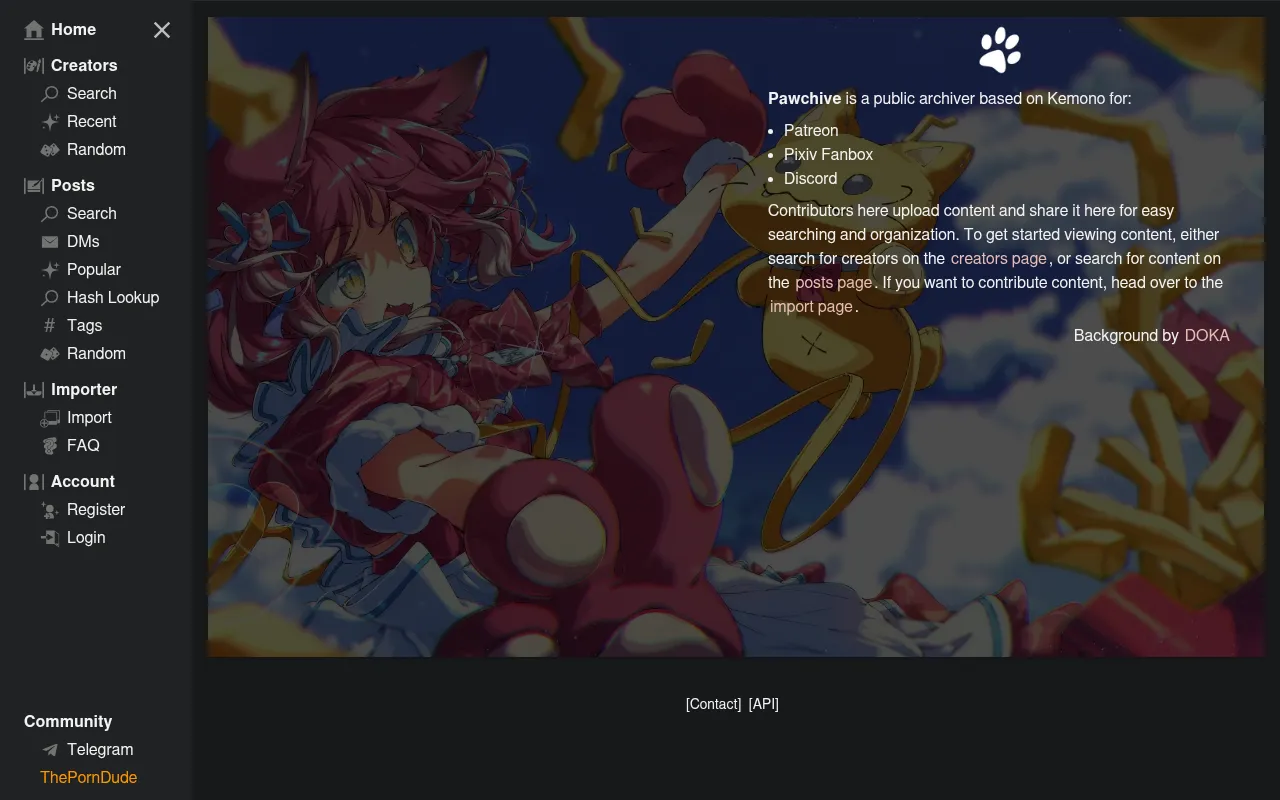 Screenshot of pawchive.pw