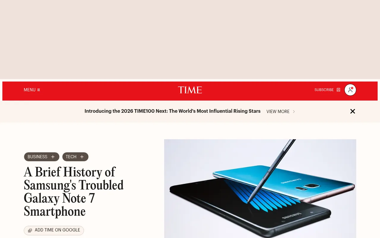 Screenshot of time.com