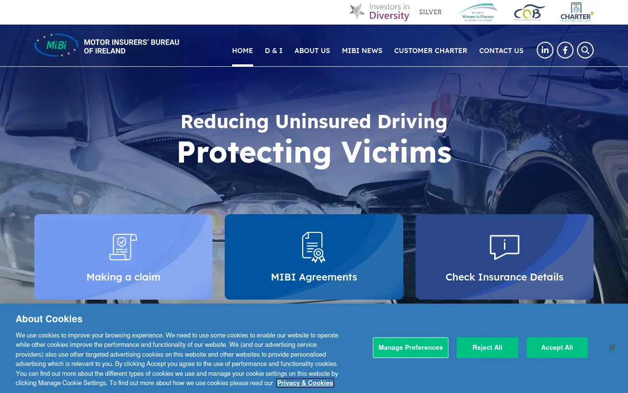 Screenshot of mibi.ie