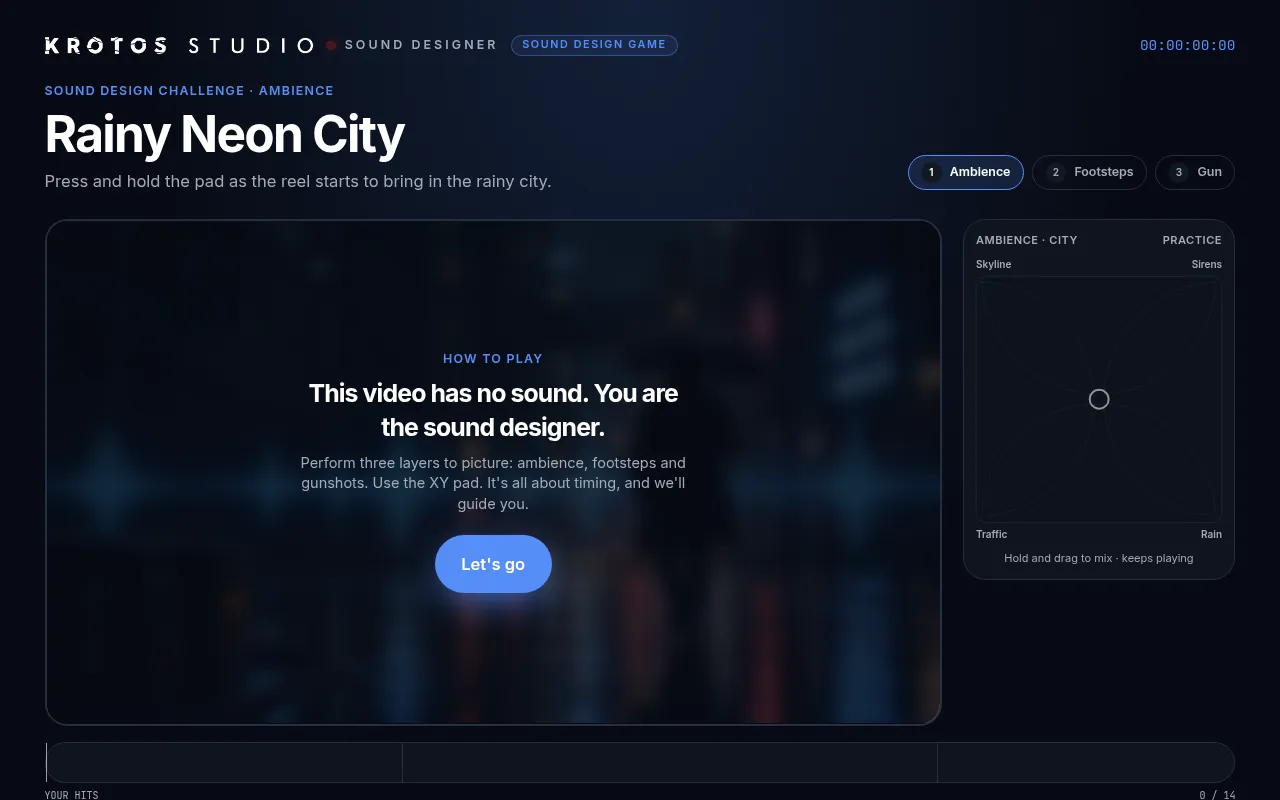 Screenshot of game.krotos.studio