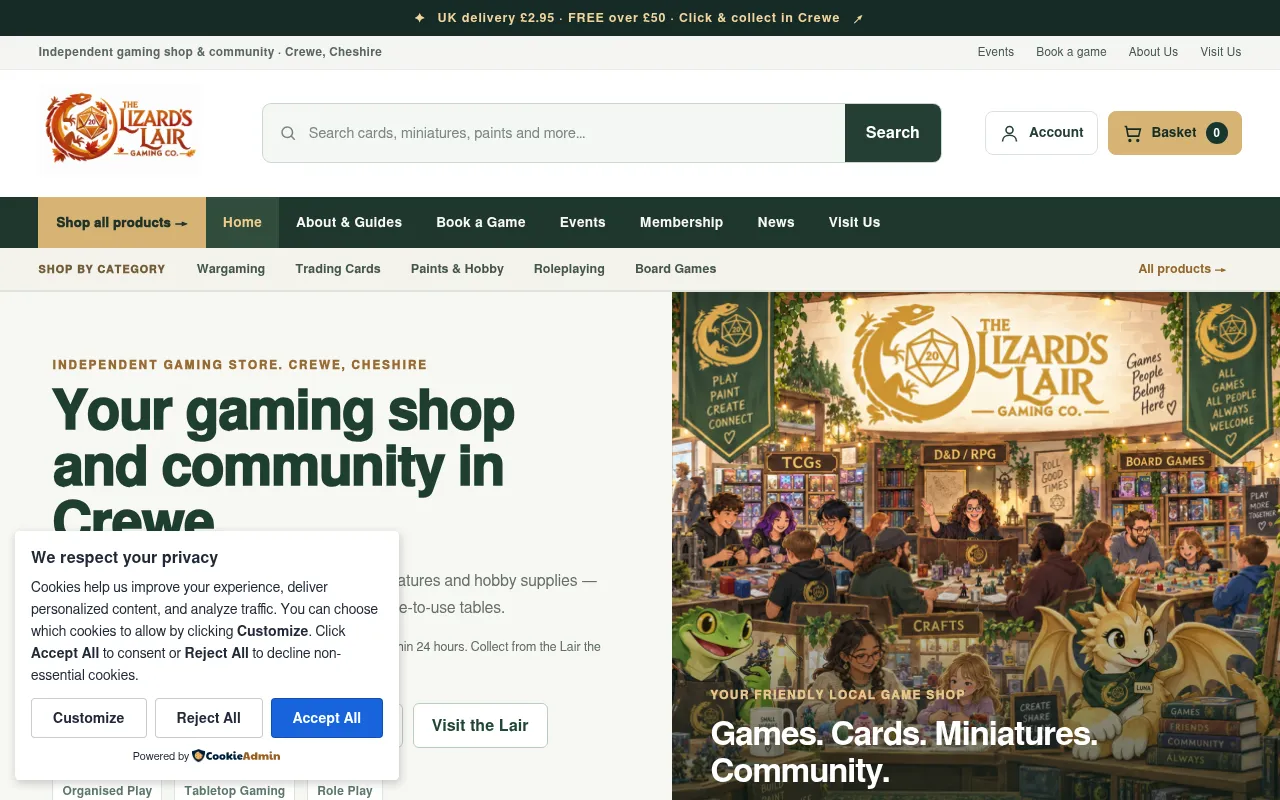 Screenshot of lizards-lair.com