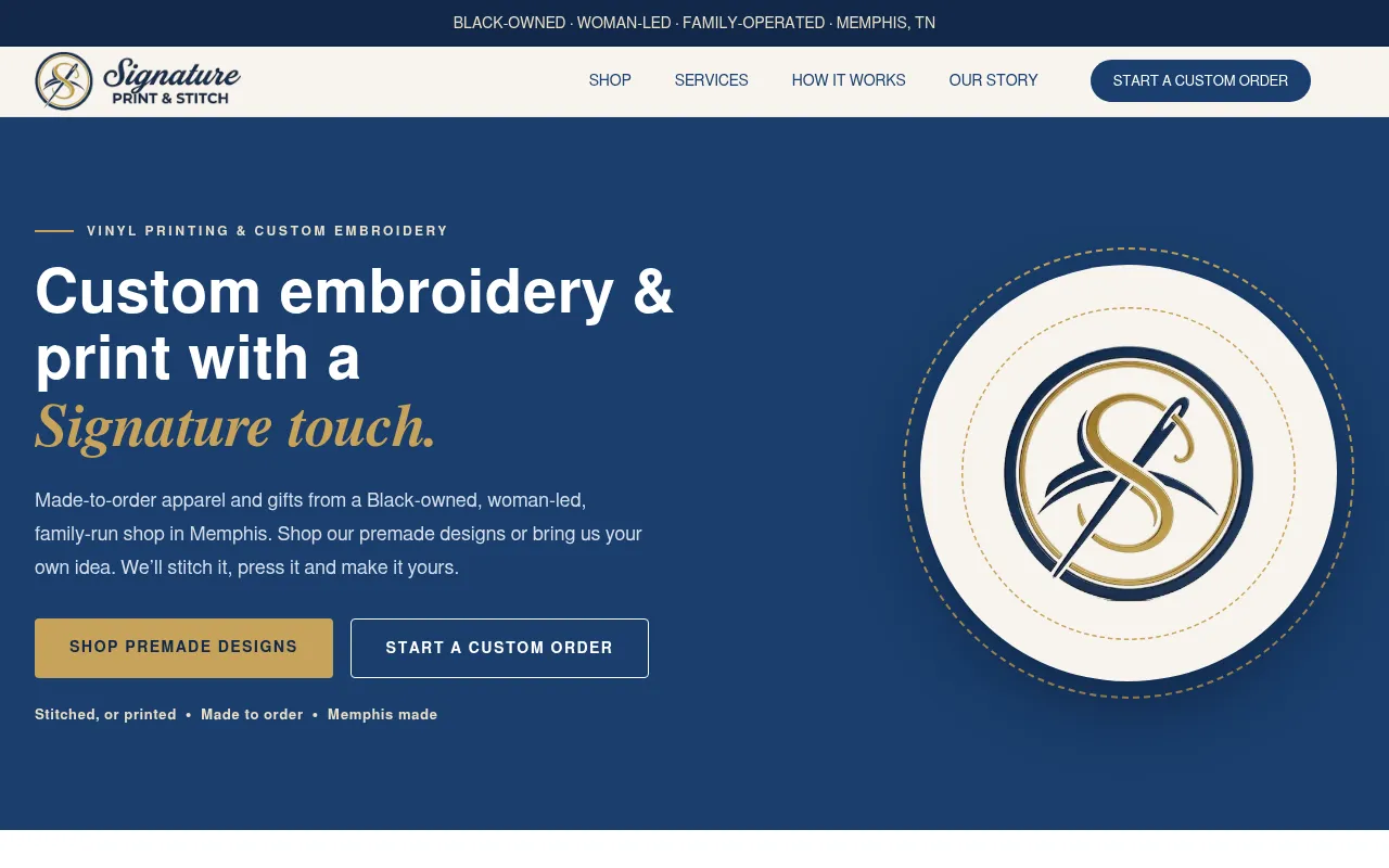 Screenshot of signature-print-and-stitch.mymidaspos.io