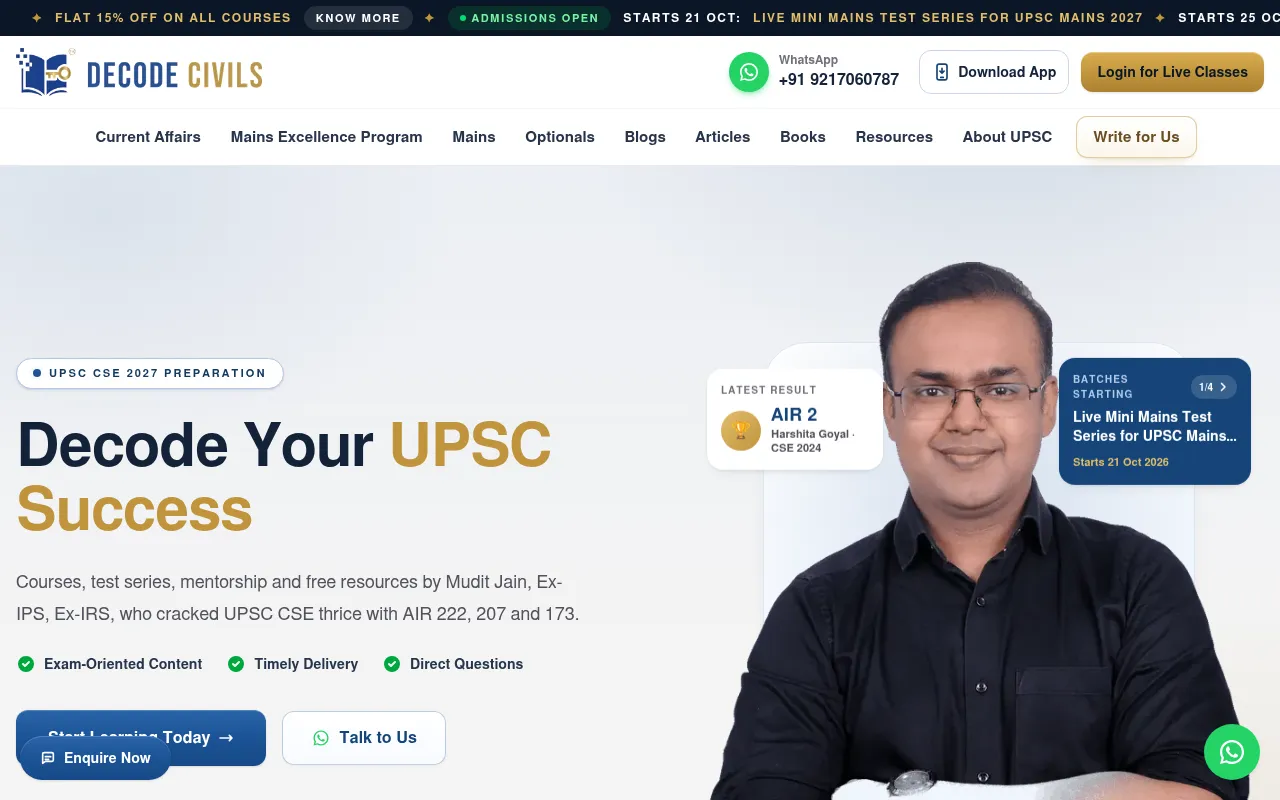 Screenshot of decodecivils.com