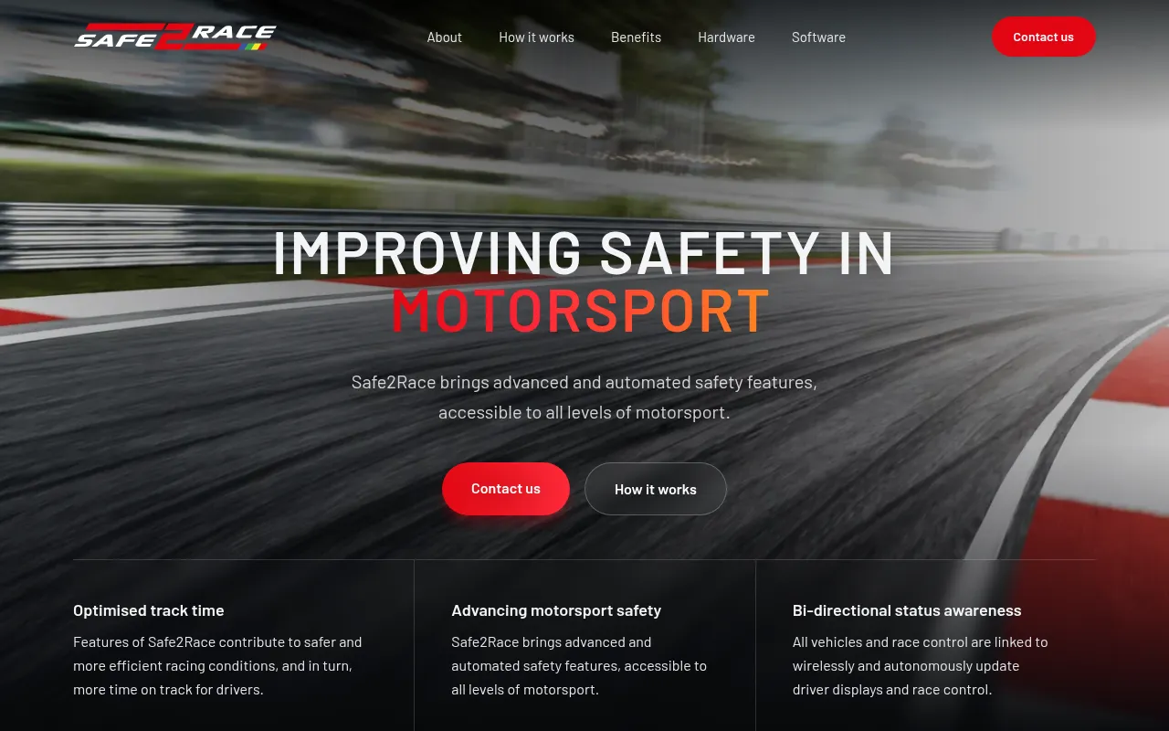Screenshot of safe2race.com