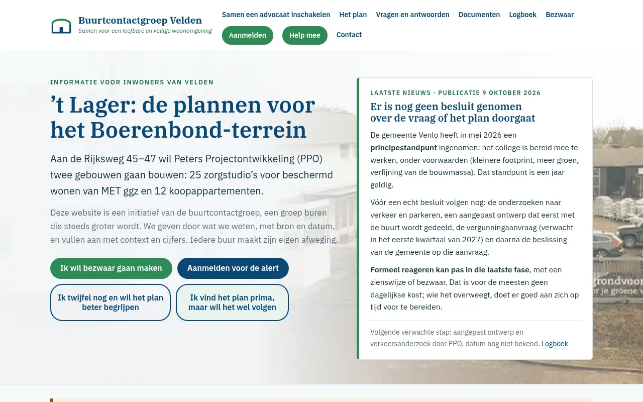Screenshot of buurtcontactgroepvelden.nl