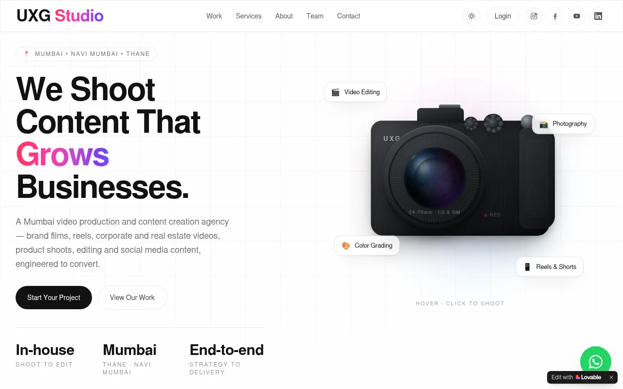 Screenshot of uxgstudio.in