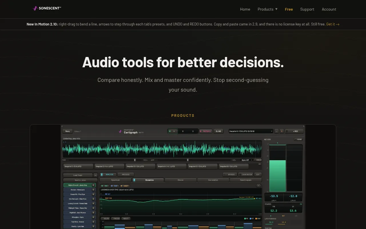 Screenshot of sonescent.com