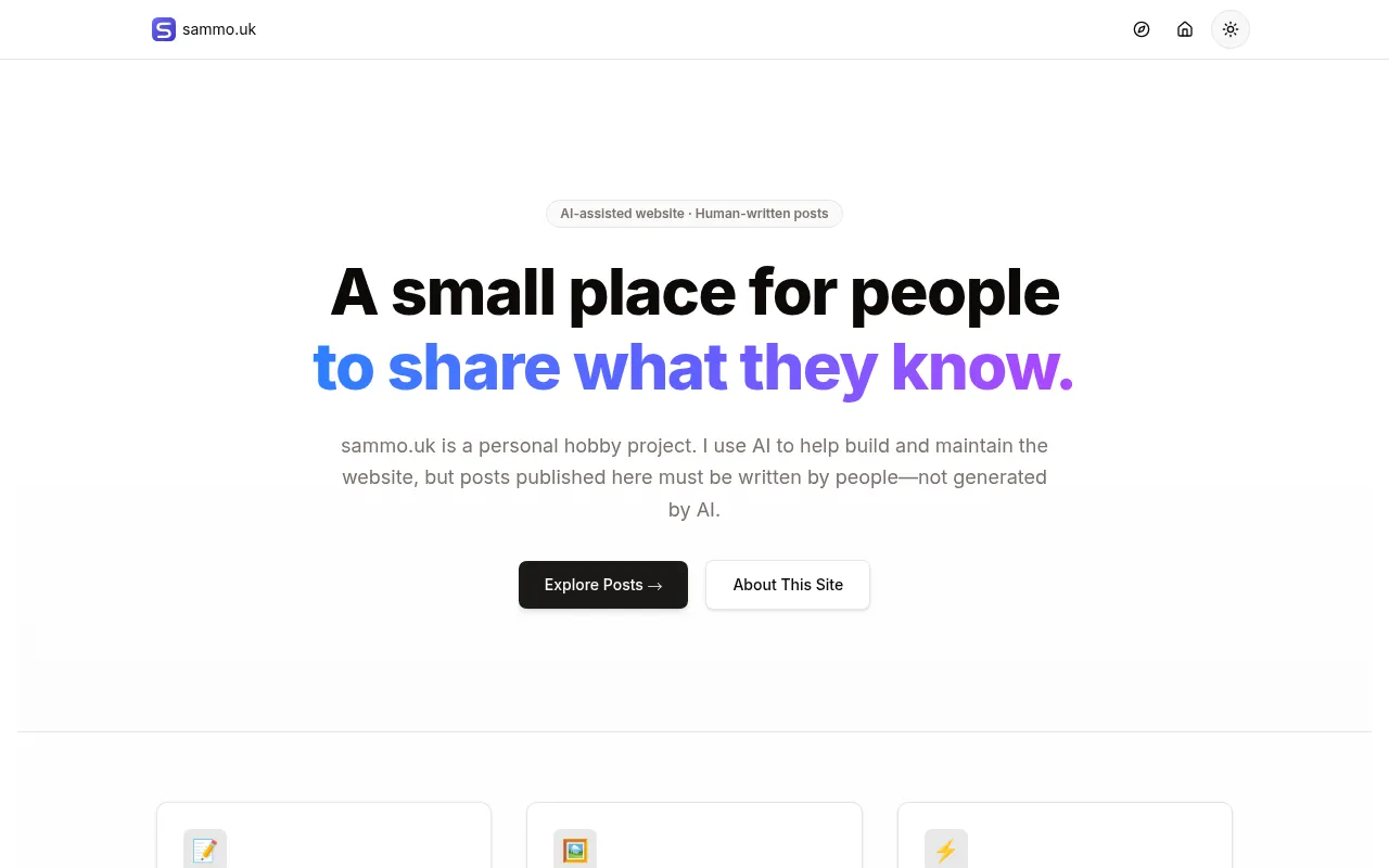 Screenshot of sammo.uk