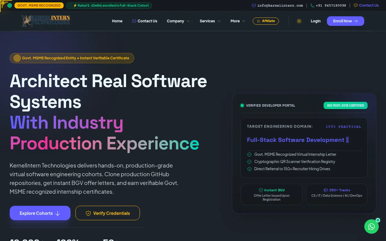 Screenshot of kernelintern.com