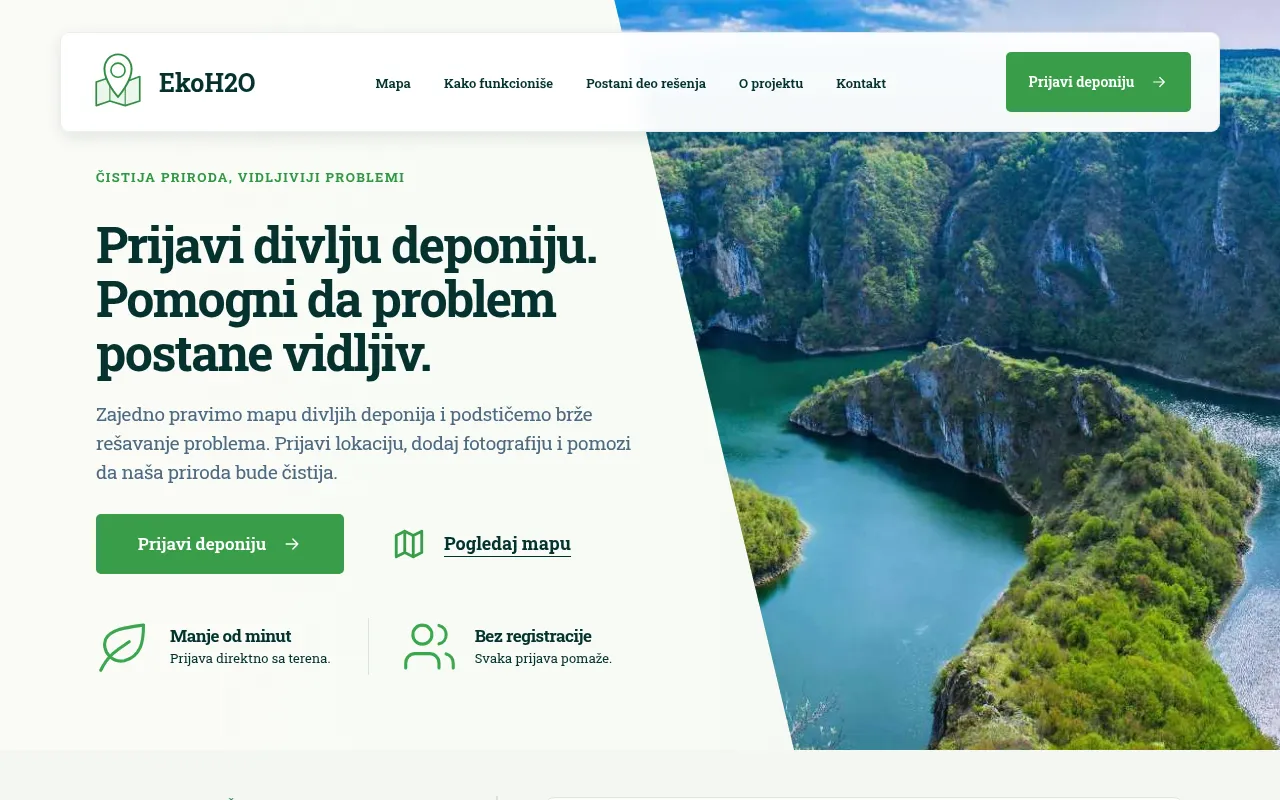 Screenshot of ekoh2o.rs