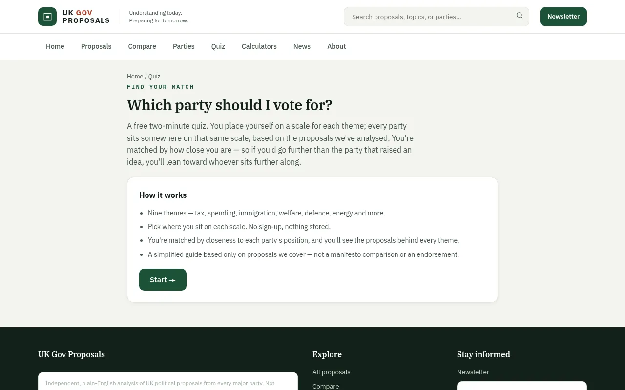 Screenshot of ukgovproposals.com