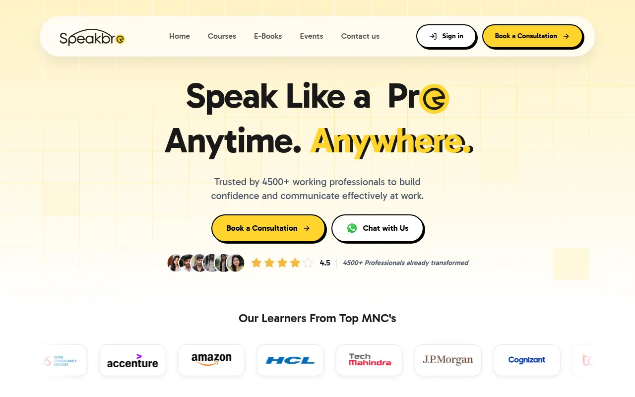 Screenshot of speakbro.in