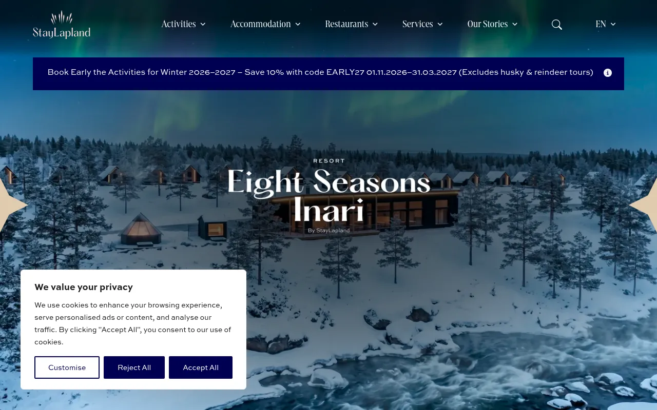Screenshot of staylapland.com