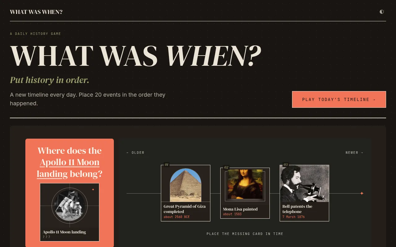 Screenshot of what-was-when.com