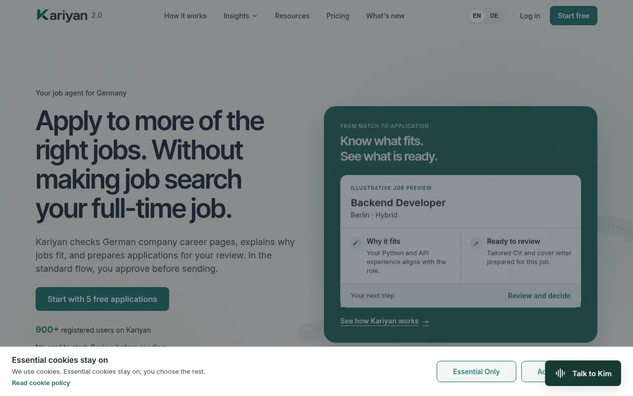 Screenshot of kariyan.de